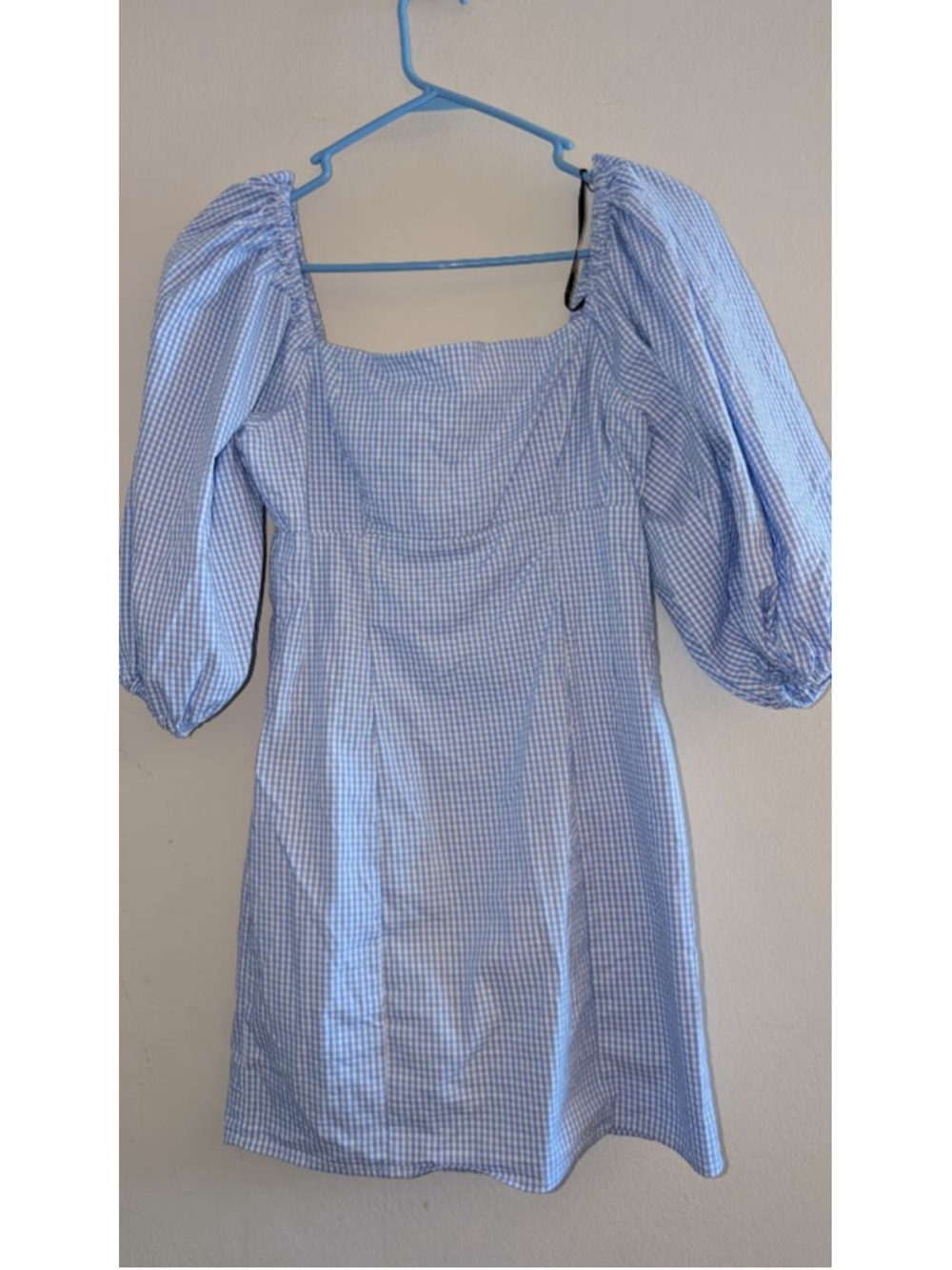 FOREVER 21 Blue White Gingham Mini Dress Small